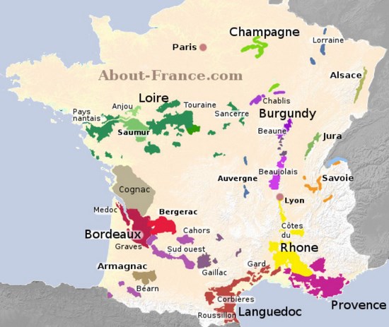 Винная карта Франции