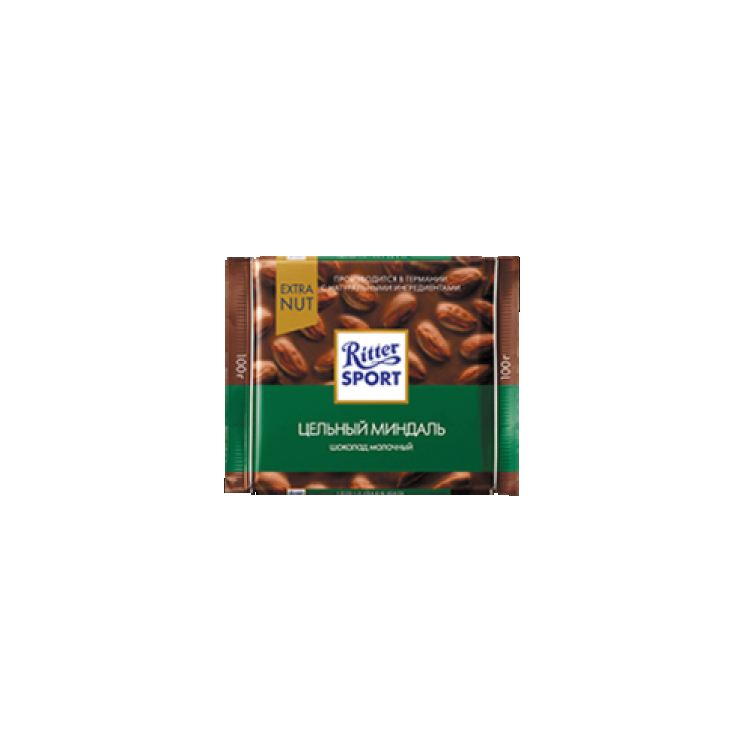 Шоколад Ritter Sport молочный c цельным миндалём