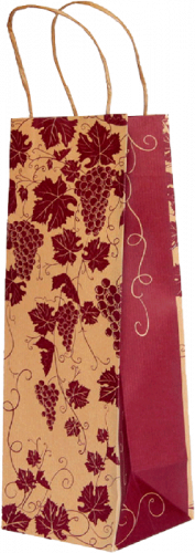 Изображение товара Пакет Крафт Виноградная лоза под бутылку 14*40/12*37