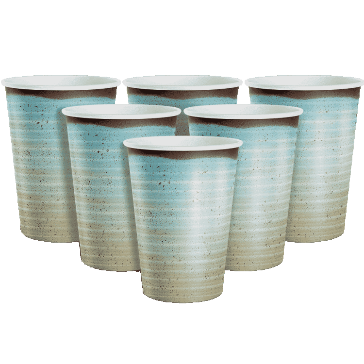 Набор стаканов голубая керамика 6 шт