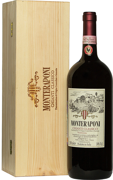Вино Monteraponi Chianti Classico (Gift Box) Red Dry 1.5 л