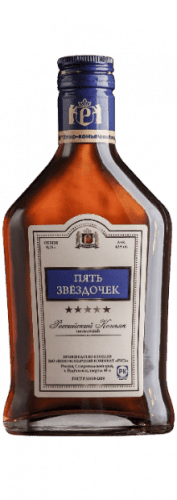 Изображение товара Коньяк Российский Пять Звездочек 0.25 л - Винно-Коньячный Комбинат Русь