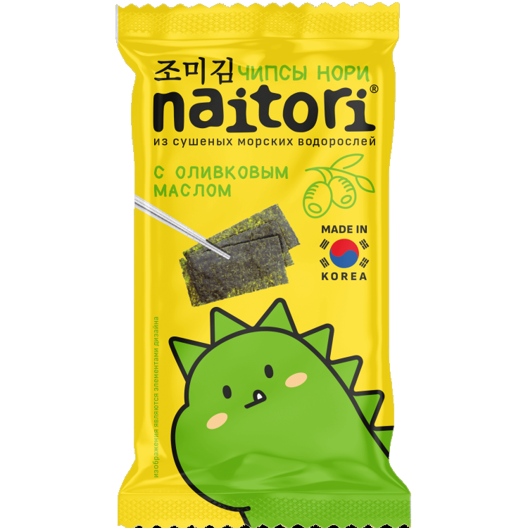 Чипсы Naitori Нори с оливковым маслом чипсы naitori нори из сушеных морских водорослей васаби 3 г