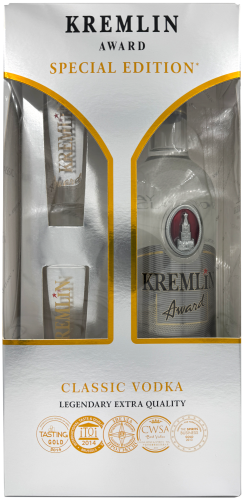 Изображение товара Водка Кремлин Эворд Классик Kremlin Award Classic набор с двумя стопками