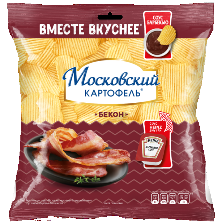 Картофель Московский со вкусом бекона 60г + соус Heinz барбекью