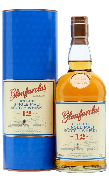Виски Glenfarclas, 12 летней выдержки, в тубе 0.7 л