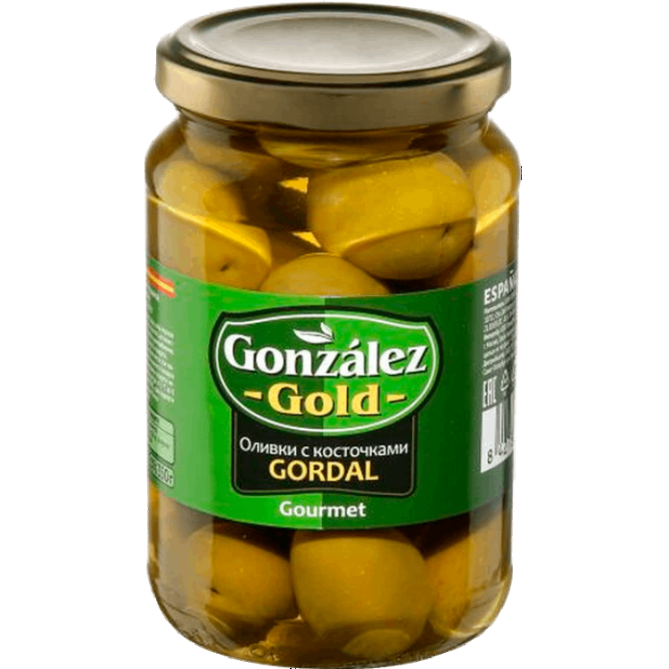 Оливки Зелёные С Косточками Гордаль Gonzalez Gold 350 гр aceitunas gonzalez оливки без