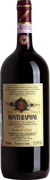 Вино Monteraponi Chianti Classico Riserva Baron' Ugo Red Dry 1.5 л