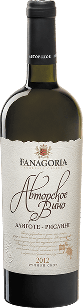 Вино Fanagoria Avtorskoe Vino Aligote-Riesling белое сухое 0.75 л