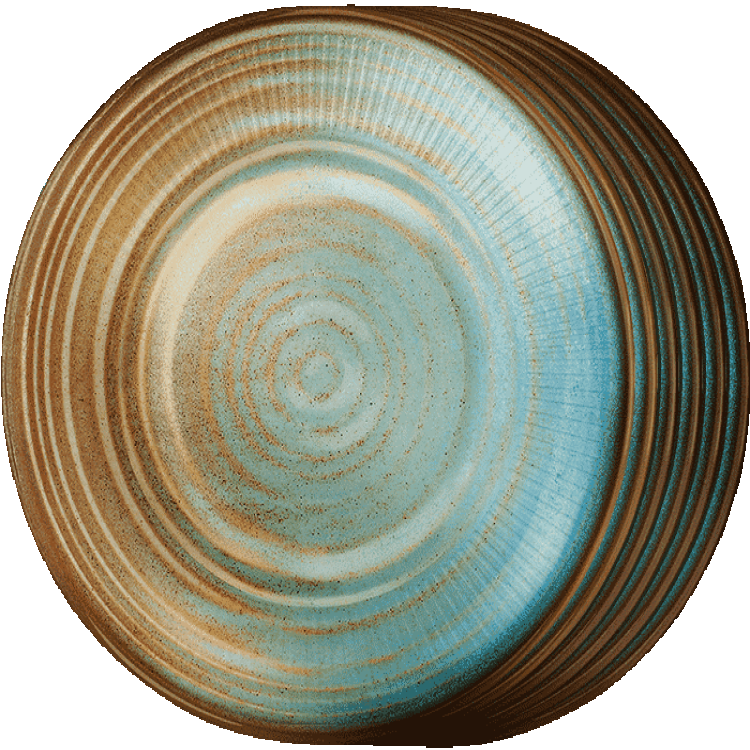 Набор тарелок голубая керамика 6 шт