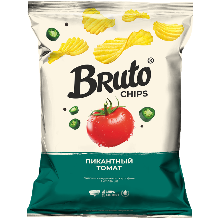 чипсы рифлёные bruto snacks лучок Чипсы Bruto NPC Пикантный томат