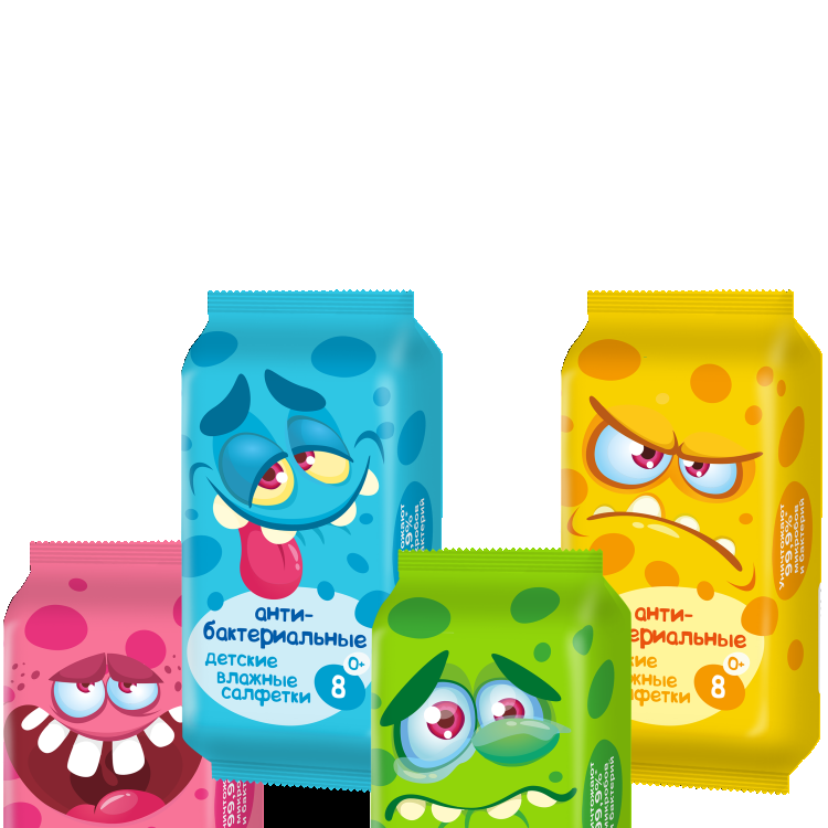 Влажные салфетки детские антибактериальные Эконом Smart №8