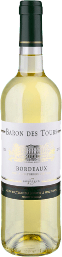 Вино Baron des Tours Bordeaux AOC Blanc Sec 0.75 л