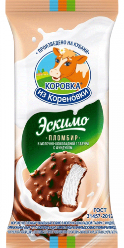 Изображение товара Мороженое пломбир ЭСКИМО на палочке с фундуком в молочно-шоколадной глазури