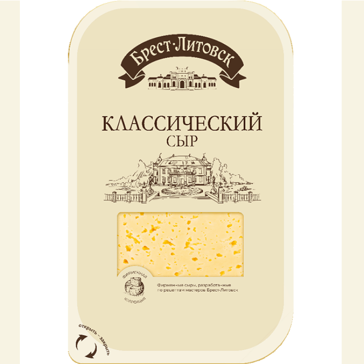 Сыр классический нарезка 45% 130г Брест-Литовск