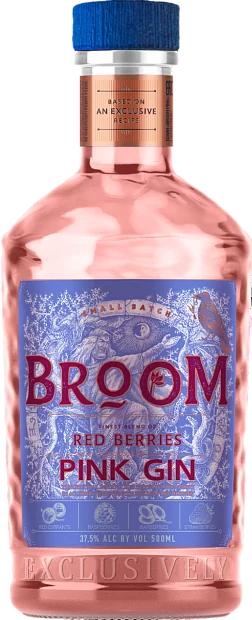 Изображение товара Джин Broom Pink 0.5 л 37.5% ягодный цветочный вкус ароматный