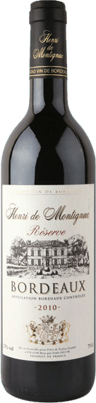 Вино Henri de Montignac Réserve Bordeaux АОС 0.75 л