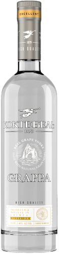 Изображение товара Водка Коктебель Grappa 0.5 л, мягкая с фруктовыми нотами, крепость 40%