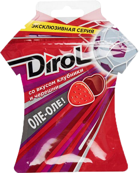 Резинка жевательная Dirol со вкусом клубники и черешни, 27гр