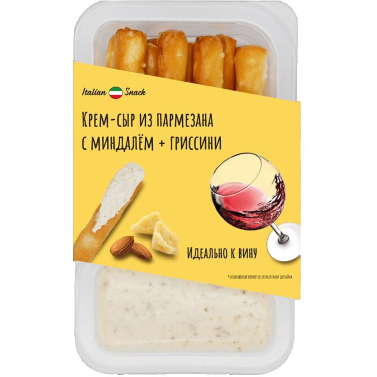 Крем-сыр Italian Snack пармезан миндаль