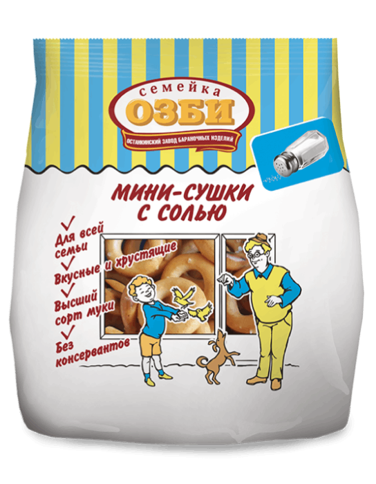 Изображение товара Мини-сушки с солью ОЗБИ Семейка ОЗБИ - хрустящие и ароматные Изображение товара Мини-сушки с солью ОЗБИ Семейка ОЗБИ - хрустящие и ароматные