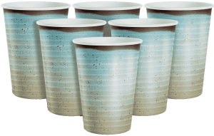 Изображение товара Набор стаканов голубая керамика 6 шт из картона Вдохновленный ручной керамикой