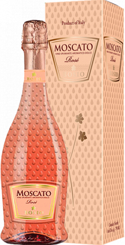 Игристое вино Moscato Rose Spumante Dolce сладкое розовое в подарочной упаковке 0.75 л