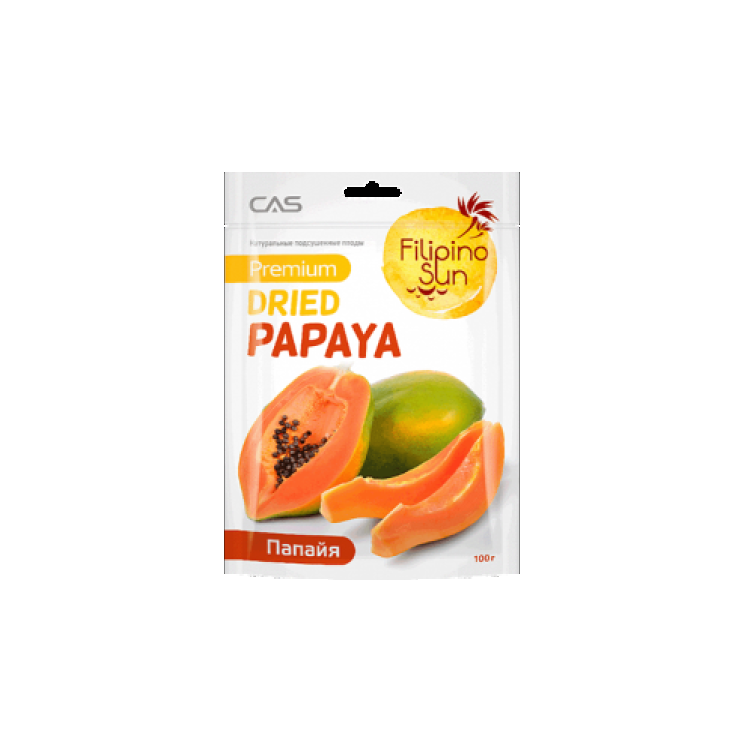 Натуральные подсушенные плоды Filipino Sun Papaya смесь фруктов filipino sun подсушенные 130 г