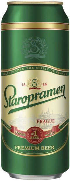 Светлое пиво Staropramen, в банке 0.5 л