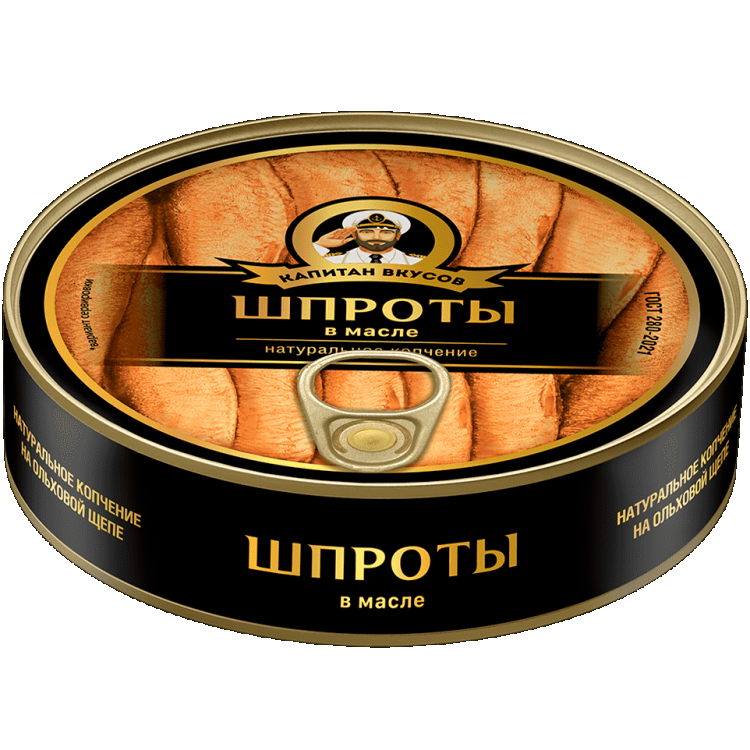 Капитан вкусов Шпроты в масле из балтийской кильки шпроты из балтийской кильки главпродукт в масле 160 г