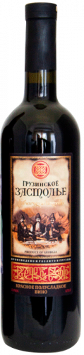 Изображение товара Вино Грузинское Застолье красное полусладкое