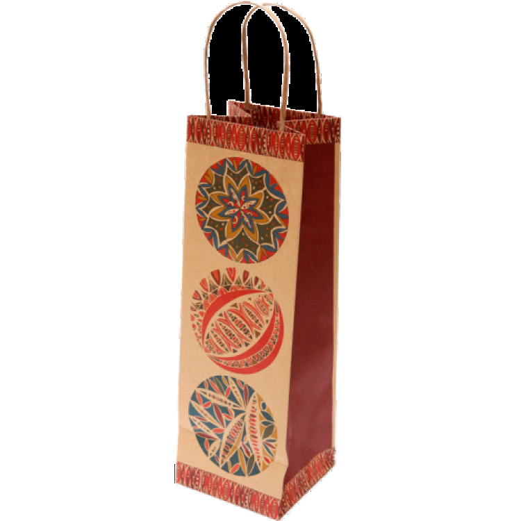 Пакет крафт под бутылку Миллефиори 12*37*11,5 см