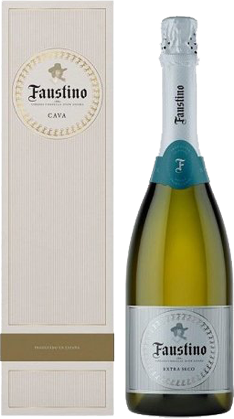Игристое вино Cava Faustino White Brut, gift box 0.75 л