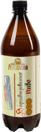 Светлое пиво Афанасий Нефильтрованое Пастеризованое 1 л