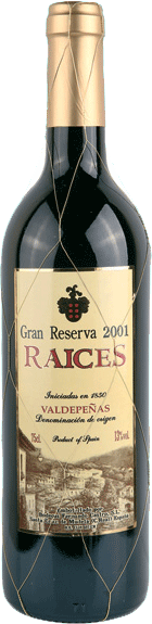 Вино Raices Gran Reserva, Valdepenas DO 0.75 л