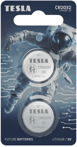 Изображение товара Набор из 2 литиевых батареек TESLA CR 2032 высокого качества