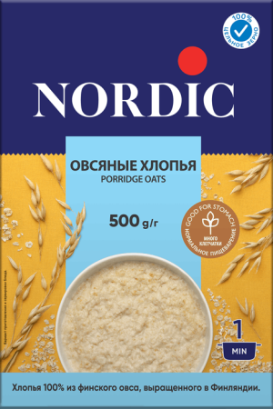 Изображение товара Nordic Хлопья овсяные 500г