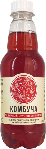 Изображение товара Напиток безалкогольный клюква, брусника, свежая мята KOMBUCHA-ENERGY