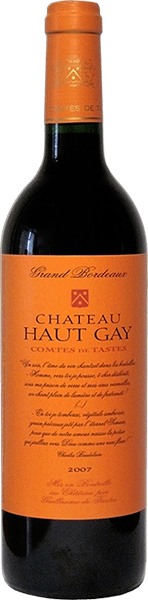 Вино Comtes de Tastes Chateau Haut Gay, Bordeaux Superieur АОС 2016 0.75 л