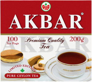 Изображение товара Чай Акбар черный байховый цейлонский 100 пакетиков
