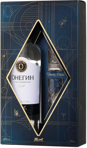 Изображение товара Водка Онегин в п/у + 2 рюмки