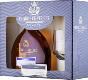 Изображение товара Коньяк Claude Chatelier Cognac VSOP + 1 Бокал