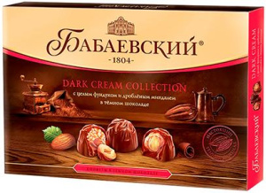 Изображение товара Шоколадные конфеты Бабаевские Цел фунд и дроб минд Dark cream collection