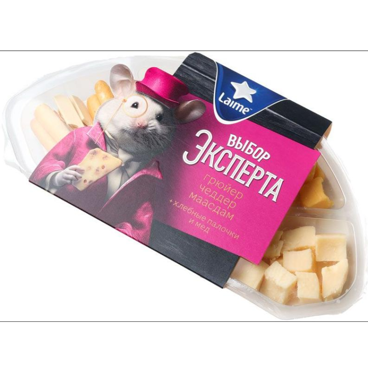 Тарелка Ассорти Выбор эксперта №2 ТЗ LAIME Грюйер/Чеддер/Маасдам/Мед