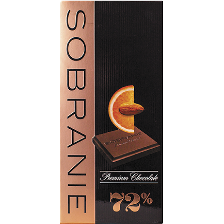 Шоколад Sobranie горький с апельсинами и орехами 90гр шоколад горький sobranie с апельсином и орехами