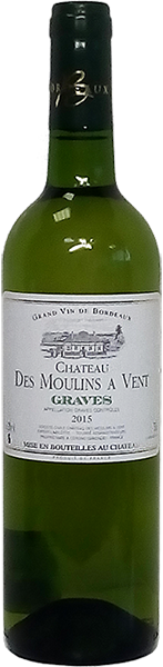 Вино Chateau des Moulins a Vent, Graves АОС 2016 White Dry 0.75 л