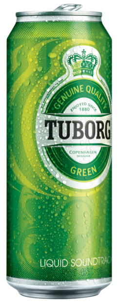 Светлое пиво Tuborg Green в банке 0.5 л