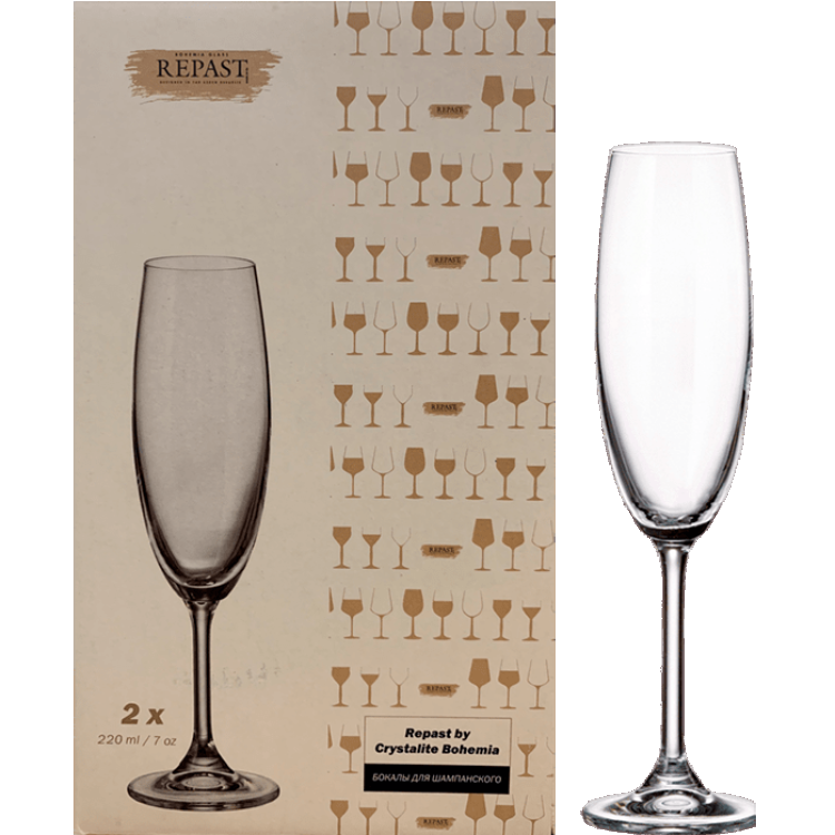Набор бокалов для шампанского Crystalite Bohemia (2x220 мл) набор бокалов для шампанского crystalite bohemia sterna 180 мл 6 шт