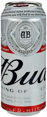 Светлое пиво Bud, в банке 0.45 л