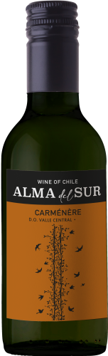 Изображение товара Вино Vina De Aguirre Alma del Sur Carmenere 13% сухое 0.1875 л Изображение товара Вино Vina De Aguirre Alma del Sur Carmenere 13% сухое 0.1875 л